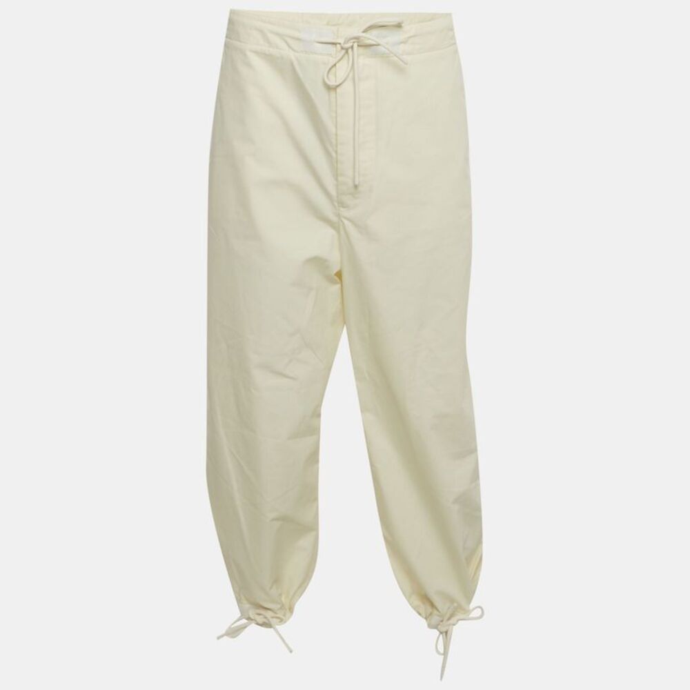 Moncler White Cotton Blend 1952 Drawstring Joggers M
